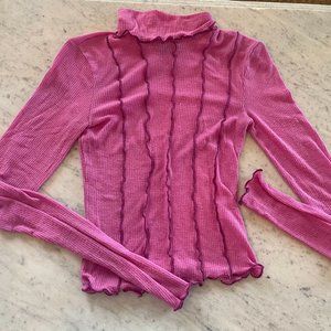 Free People Hot Pink Fitted Shirt